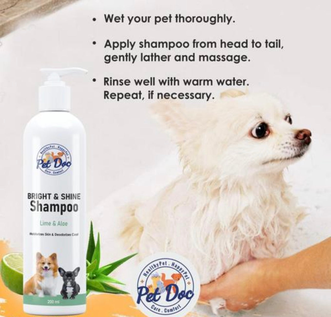 Pet Doc Bright & Shine Shampoo (Fragrance Lime & Aloe ) (200ml)