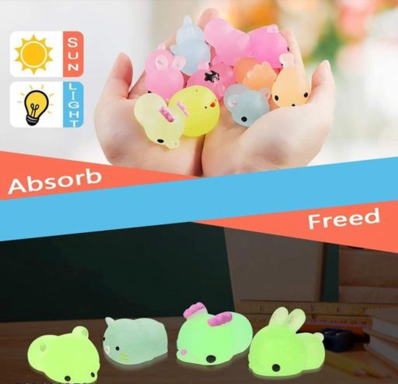 Glowing Squishy Toys (Pack of 12)