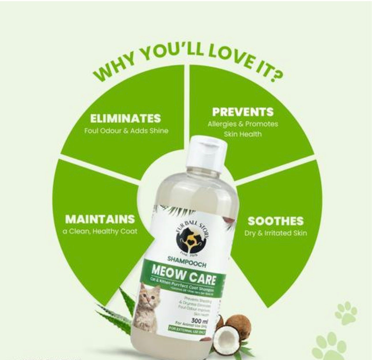 Meow Care Cat Shampoo For Healthy Skin & Fur (300ml)