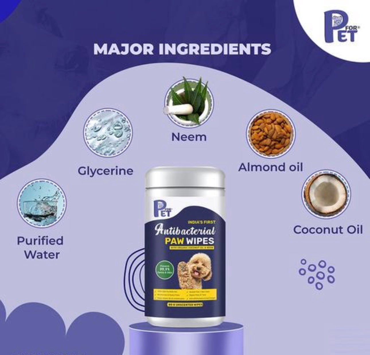 P for Pet Antibacterial Paw Wipes