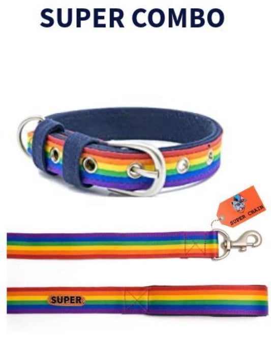 Rainbow Collar & Leash Combo