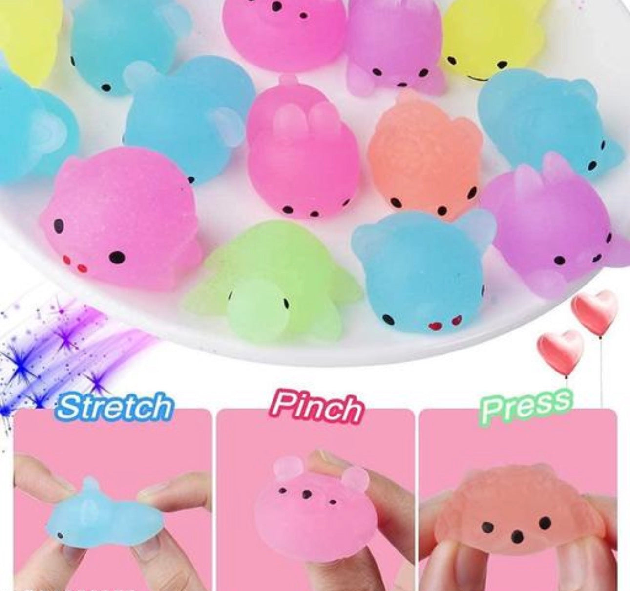 Glowing Squishy Toys (Pack of 12)