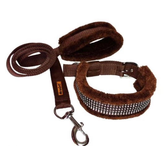 Fur Collar with Leash (12-15inch)