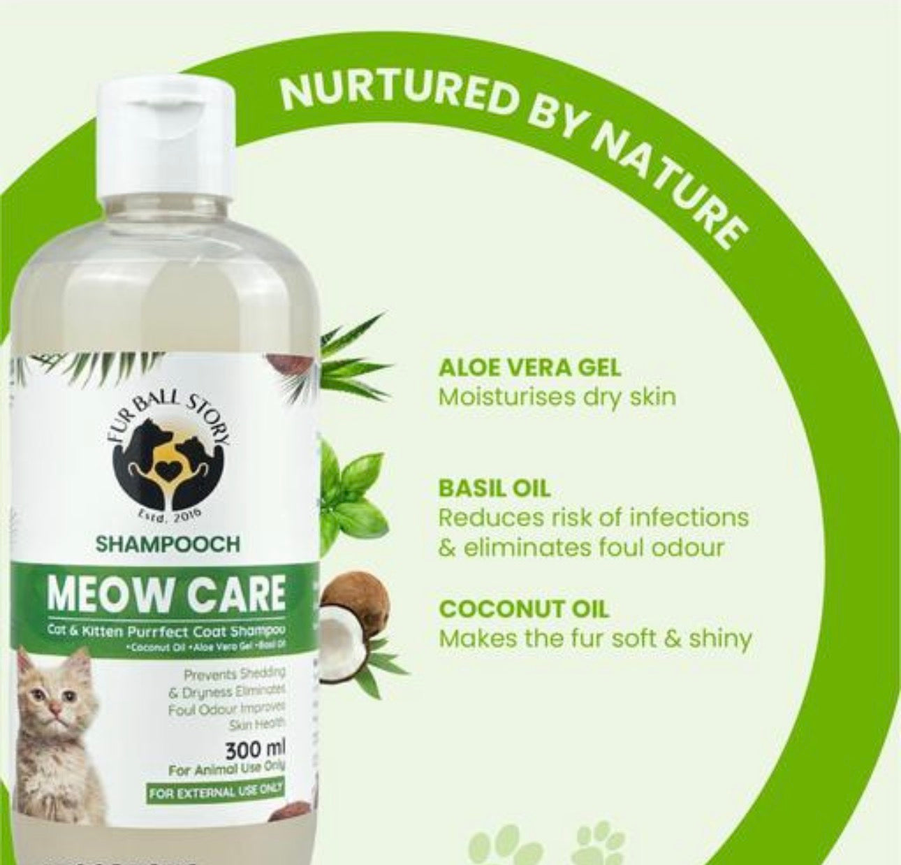 Meow Care Cat Shampoo For Healthy Skin & Fur (300ml)