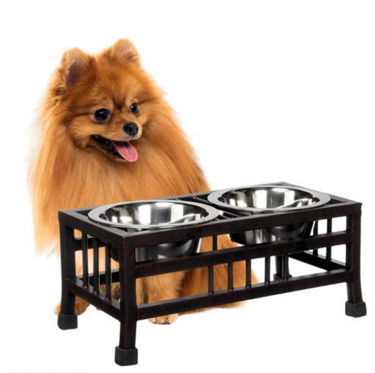 Stainless Steel Food & Water Bowl with Metal